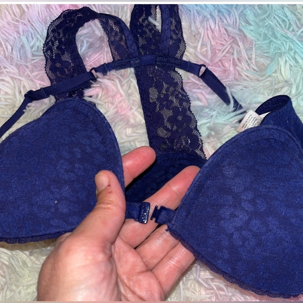 NWOT La Senza front clasp Blue Push-Up Bra- 34A - Picture 2 of 7